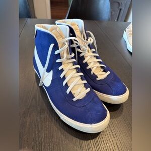 Nike Royal Blue and White High-Top Sneakers